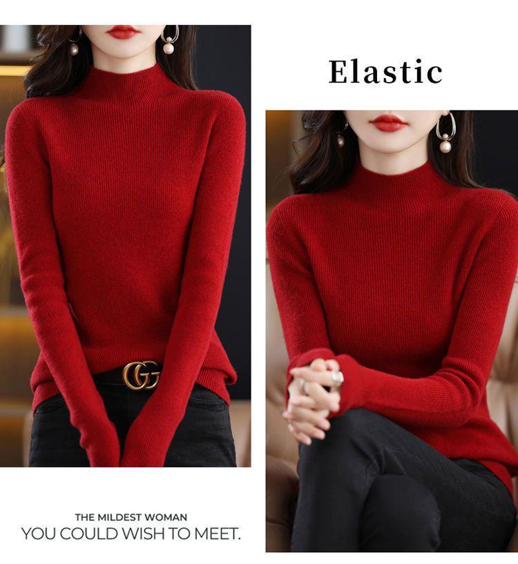 Elegant Autumn/Winter Skin-Friendly Solid Color Plush Sweater - Thick Base Layer In Stock