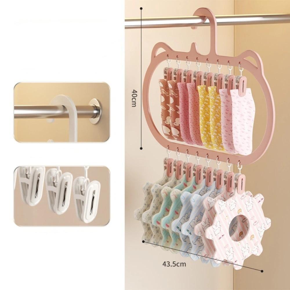 Multi-clip Sock Drying Rack Space-saving Removable Socks Underwear Storage Rack Multi-functional Wardrobe Storage