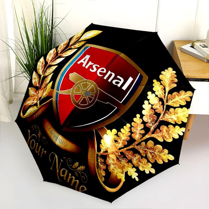 1 PC Automatic Folding Umbrella - Arsenal F Custom Name Pattern, Portable & Foldable Design with 8 Ribs, Christmas Birthday Gifts