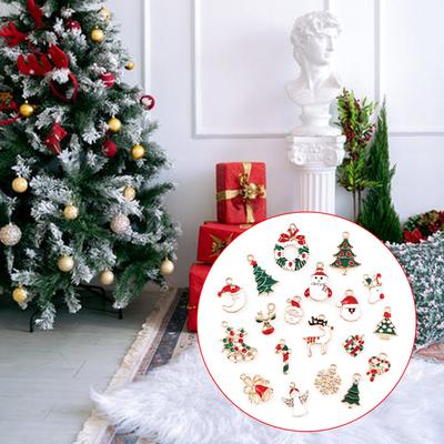 10 Pcs Lucky Christmas Pendant Charm New Year Pendant Decoration DIY Necklace Bracelet Earring Keychain Jewelry Ornament