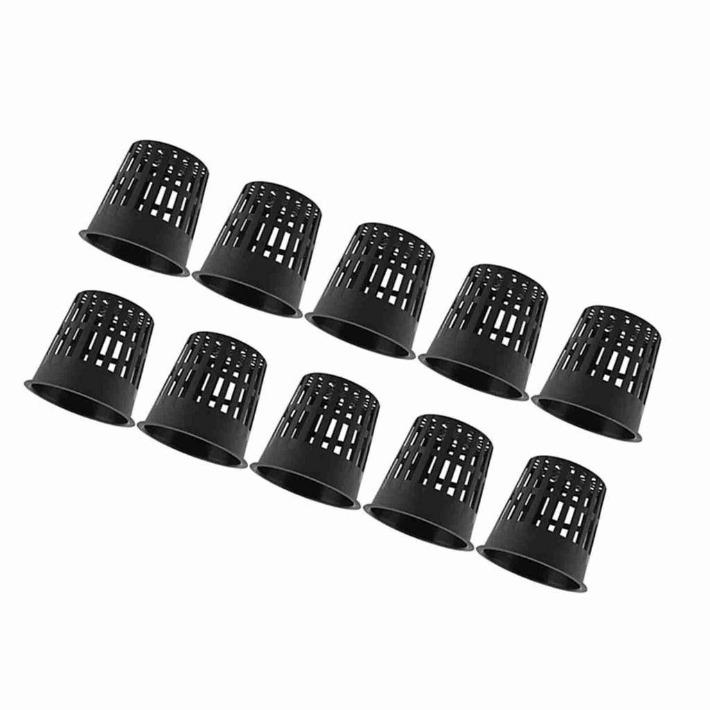 10pcsCelsiusSet   Safe Plastic Hydroponic Basket Cup for Garden Balcony Planting(Black)