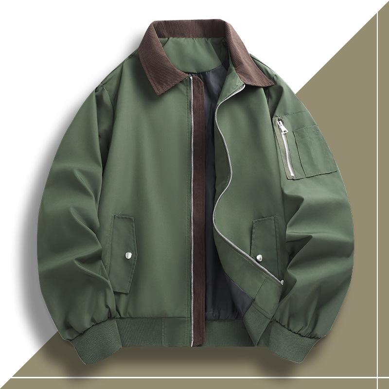 New Jacket Men's Jacket Corduroy Lapel Jacket Stand Collar Jacket Men