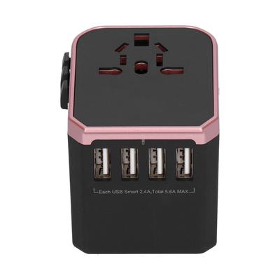 4 USB Bağlantı Noktalı Uluslararası Seyahat Adaptör FişiTypeC Bağlantı Noktası için CN (Pembe )