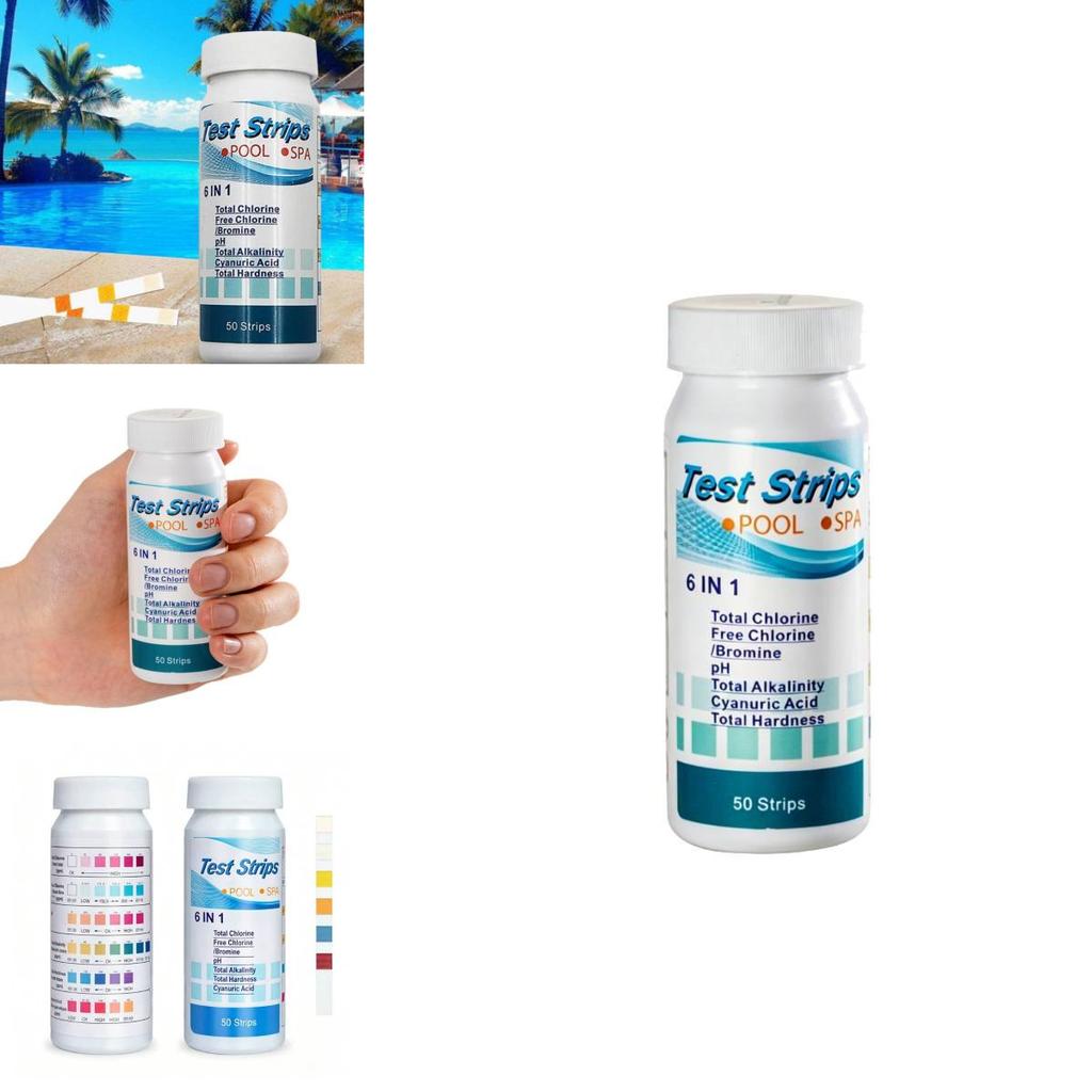Pool Water Test Strips 6 In 1 Ph Chlorinity Hardness And Alkalinity For Home And Commercial Pools