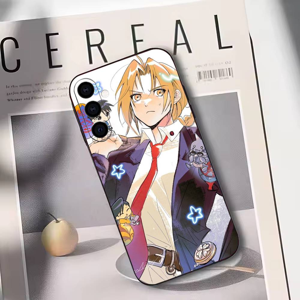 

Fullmetal Alchemist Edward Elric Phone Case Black Silicone Soft For Samsung Galaxy A73,A72,A71,A70,A53,A52,A51 Samsung a30 a20