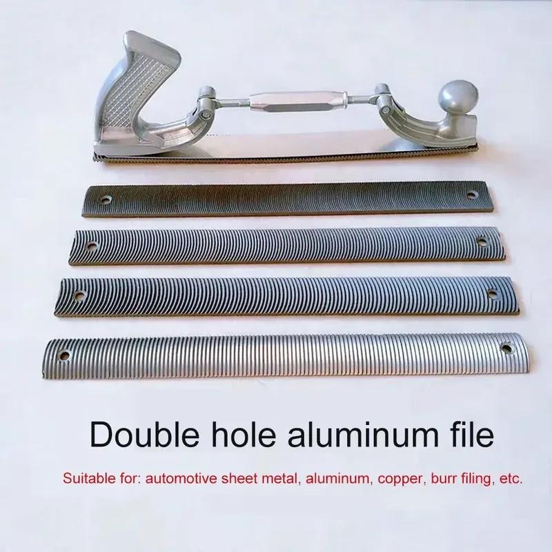 Car Body Polisher Files Coarse/Medium/Fine Adjustable Frame Milled Tooth Metal Panel Polishing Curved Steel File Holder Kit