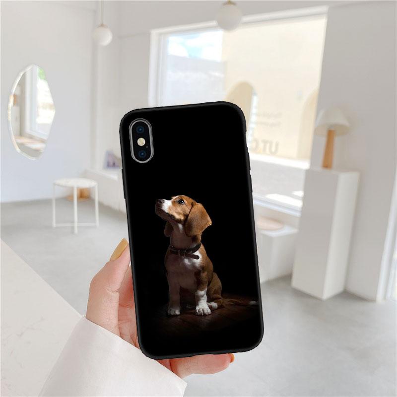 CJ16 Beagle Dog Soft Shell Phone Case for iPhone 16 15 14 13 12 Pro Max Plus Mini