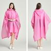 Transparenter EVA-Regenmantel mit Kapuze für Erwachsene, Unisex, mittellanger Poncho mit Druckknöpfen, wasserdicht, winddicht, Wanderregenmäntel für Männer und Frauen
