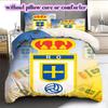 Biancheria da letto con motivo Real Oviedo, Set piumone Copripiumino Federa Regalo di Compleanno per la Casa (1*copripiumino+2*federe,senza imbottitura)