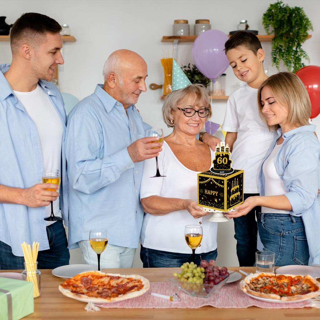 Black Gold Birthday Money Box For Party Decor And Gift Giving