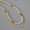 French Niche Design Light Luxury Elegant Soft Imitation Shijia Highlight Pearl Pig Nose Chain Double Layer Stacked Necklace