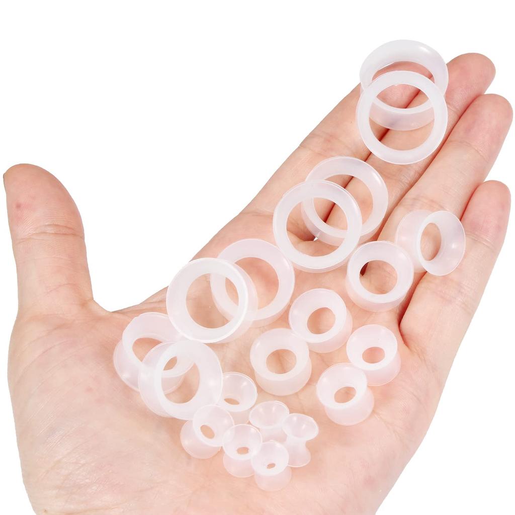 1 Pair 4-20mm Ultra Thin Silicone Flexible Flesh Tunnel Expander Stretching Gauge Earlets Plug Set Gauges Kit