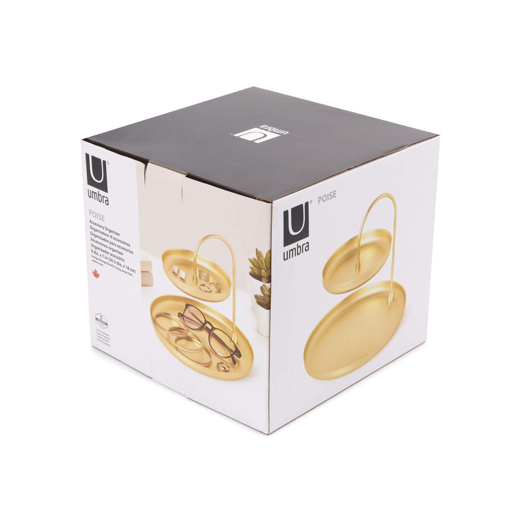 Umbra Accessory Brass and for and Poise Tray, Large, Gold, Rings, Earrings, Bangles, Jewelry.