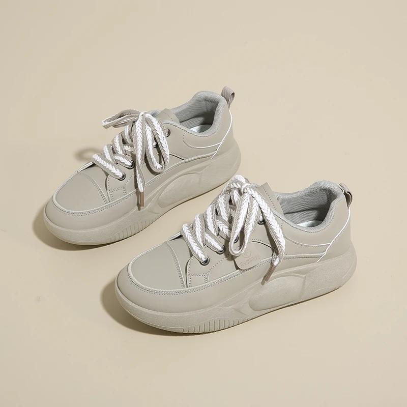 Fashion Plataform Ecoleather Women's Shoes Size 43 44 45 Casual Snekars For Women Ergonomic Sneakers Woman Sports New Arrival