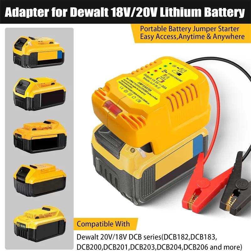 Jumper Cables for Dewalt 18V 20V Li-ion Battery DCB200 DCB204 11AWG Car Jump Starting Adapter Automotive Emergency Jumper Cables
