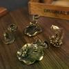 Antique Brass Leaf Backflow Incense Decorations Solid Pure Copper Frog Pond Censer Holder Ornaments Tea Pets
