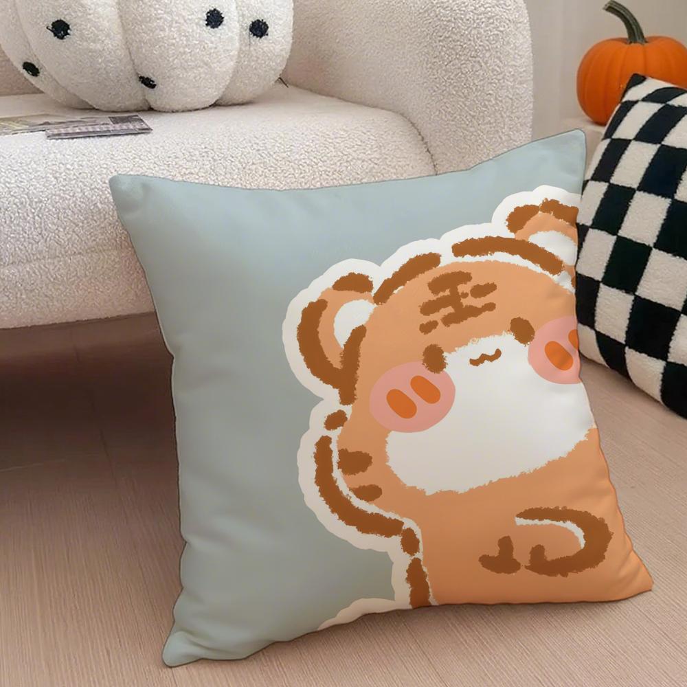 

Cute Surprise Animals In The Twelve Zodiac Signs Cushion Cover Throw Pillow Cover Hidden Button Durable Polyester Chair Cushion 30X30cm