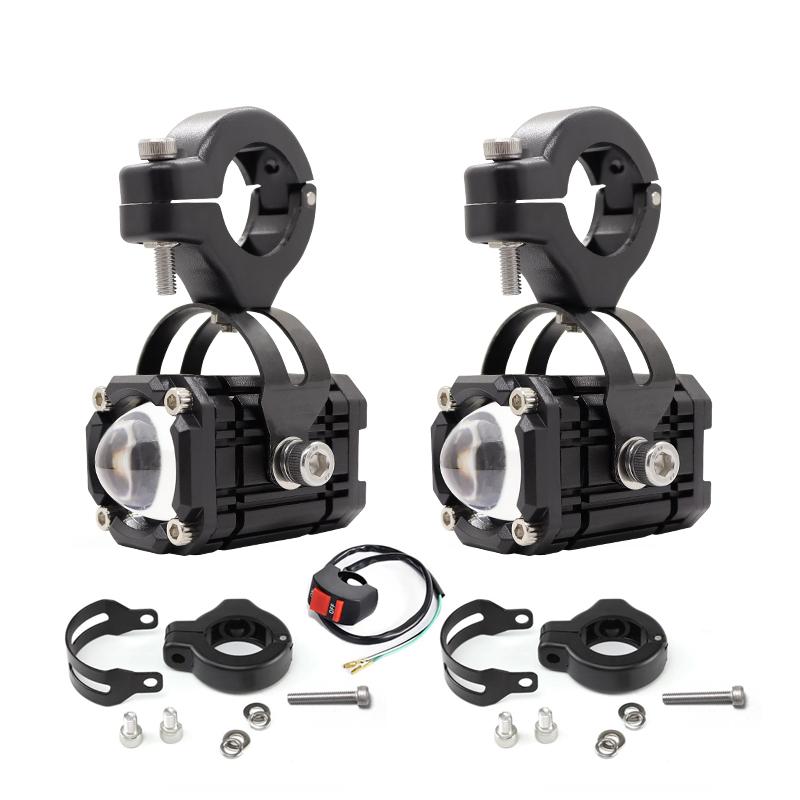 Universal Motorcycles Headlight Fog Light Led Auxiliary Driving Lamp Tri-color