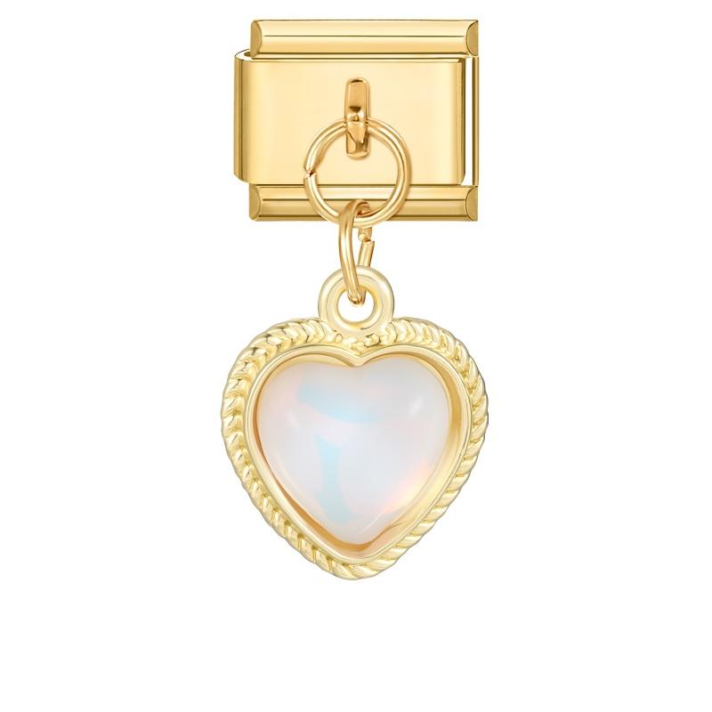 Vintage Gold Color Heart Star Cloud Rose Tulip Pendant Italian Charm Links Stainless Steel Fit 9mm Italian Bracelet DIY Jewelry