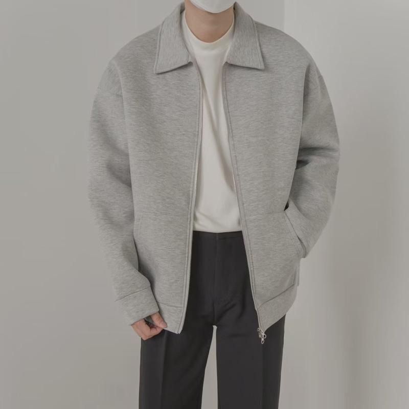 Korean Style Plus Size Men s Double Zipper Loose Lapel Jacket L