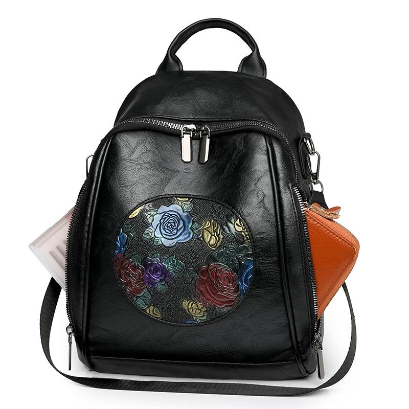 PU Soft Leather Backpack Female Fashion Large Capacity Backpack Travel Bag