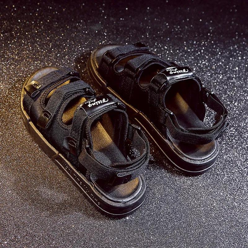 

Женские сандалии Новые летние туфли на плоской подошве в стиле феи Популярны в Интернете Универсальные 43 чёрный