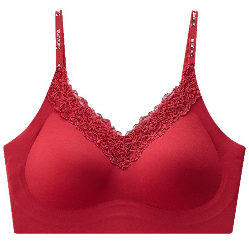 Seamless Lace Edge Wire-Free Supportive Gel Bra for Plus Size Women