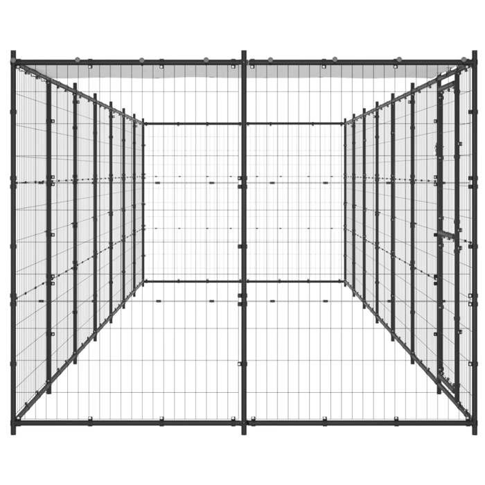 VidaXL Chenil Extérieur Acier avec Toit 16,94 m² Enclos Niche Cage pour Chiens 3082295