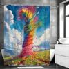 Cartoon Dazzle Tornado Shower Curtain, Bathroom Decorative Shower Curtain, Waterproof Shower Curtain with Hooks
