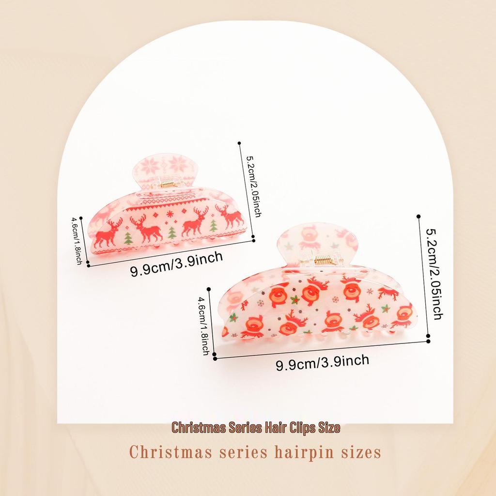 Zhuyao Pince à Cheveux Griffe Noël Grande - Pince Requin Festive pour Femmes