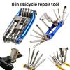 11-in-1 Bike Tool Mini Multitool Kit - Lightweight Tool Wrench, Screwdriver, Chain, Hexagon Wheel Spoke