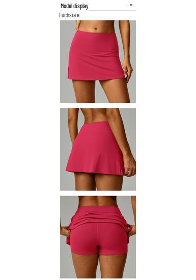 Chimei Schnelltrocknender Tennis- & Laufrock - Anti-Exposure, Zweiteiliges Design, Sommer-Sport-Minirock.