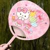 Cute Large Fan for Summer, Children's Outdoor Plastic Fan, Portable Summer Hand Fan, Large Round Palm Fan