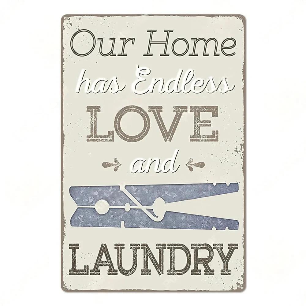 Laundry Room Billboard Vintage Metal Tin Sign Decor Funny Poster Plate Rust Decorative Plaque Tinplate Dry Clean Store Signs