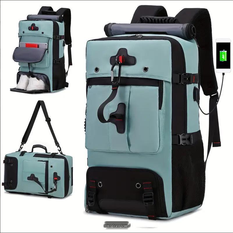 Men's Multi-Functional Travel Backpack - Crossbody, Extra Large, High-End, Mountaineering & School Bag