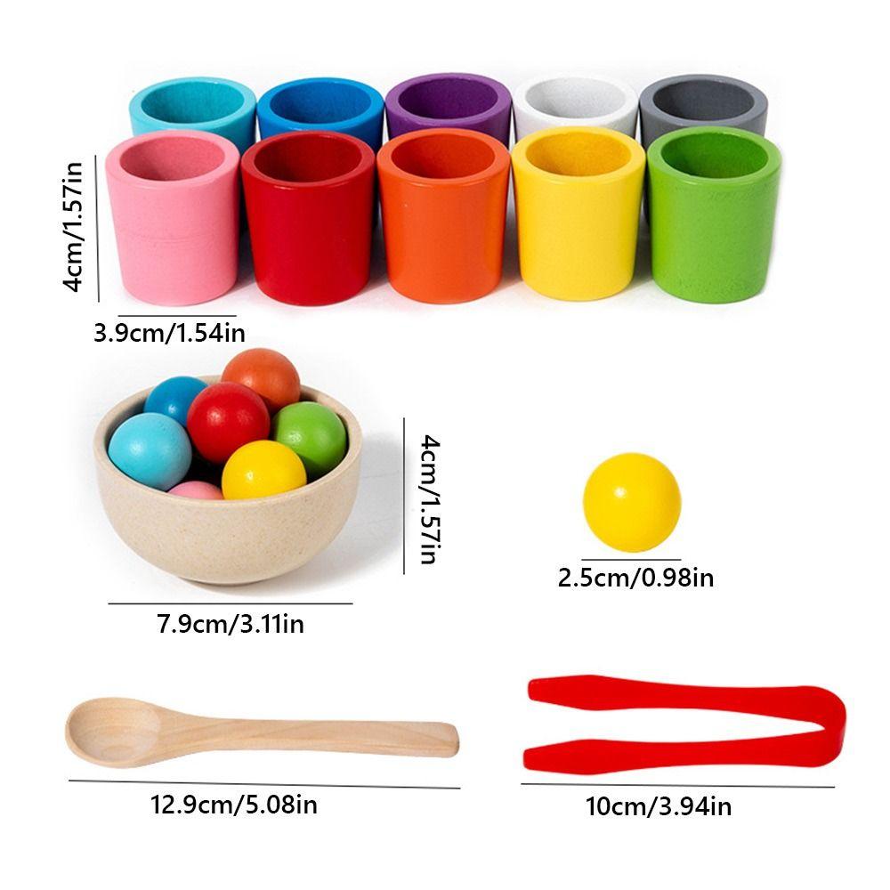 Color Matching Montessori Wooden Toy Multicolor Sorting Cognition Game  Early Learning