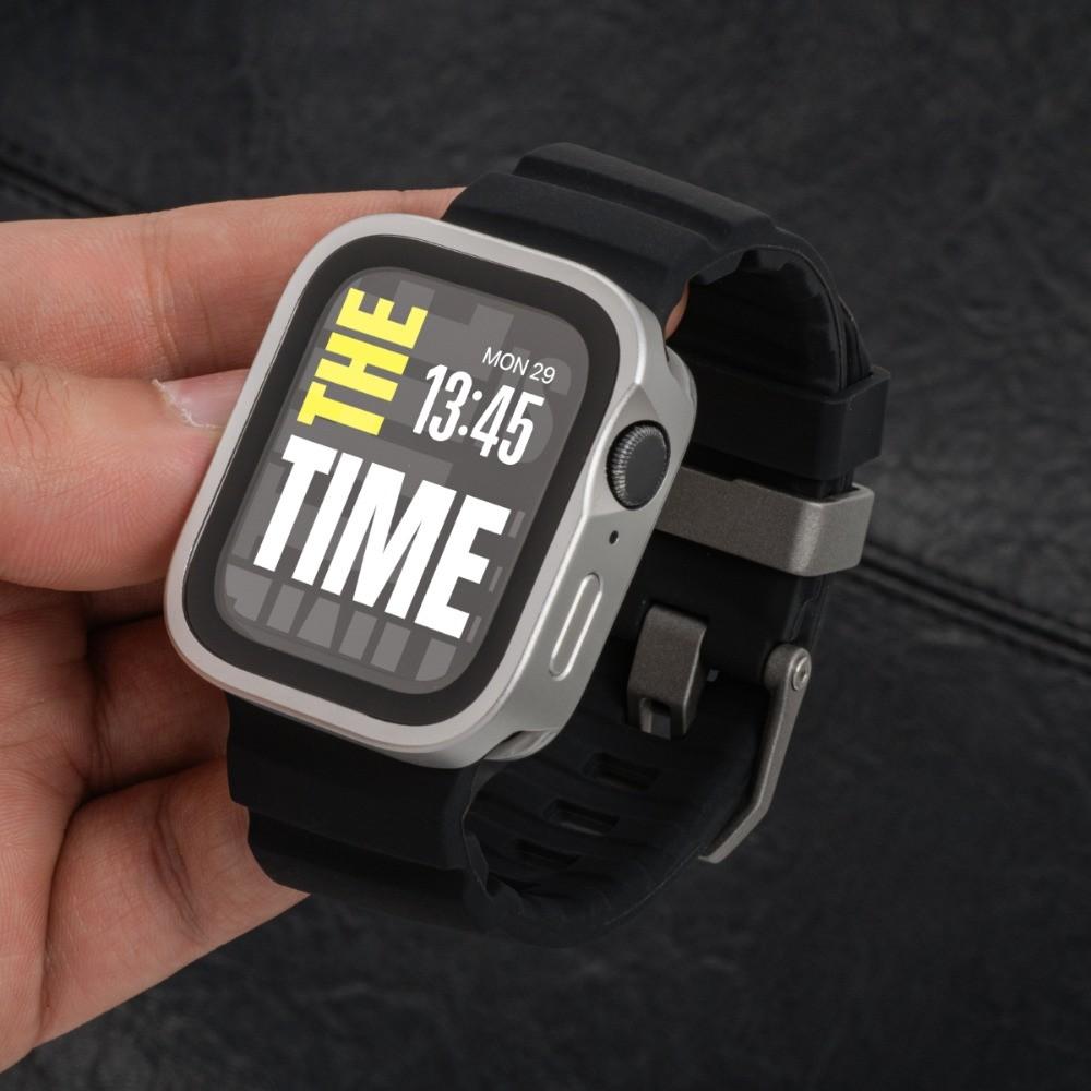 Silicone Strap + Aluminum Alloy Case For Apple Watch Ultra 3 49mm S11 S10 46mm For Apple Watch 9 8 7 45mm 6 5 4 SE3 44MM