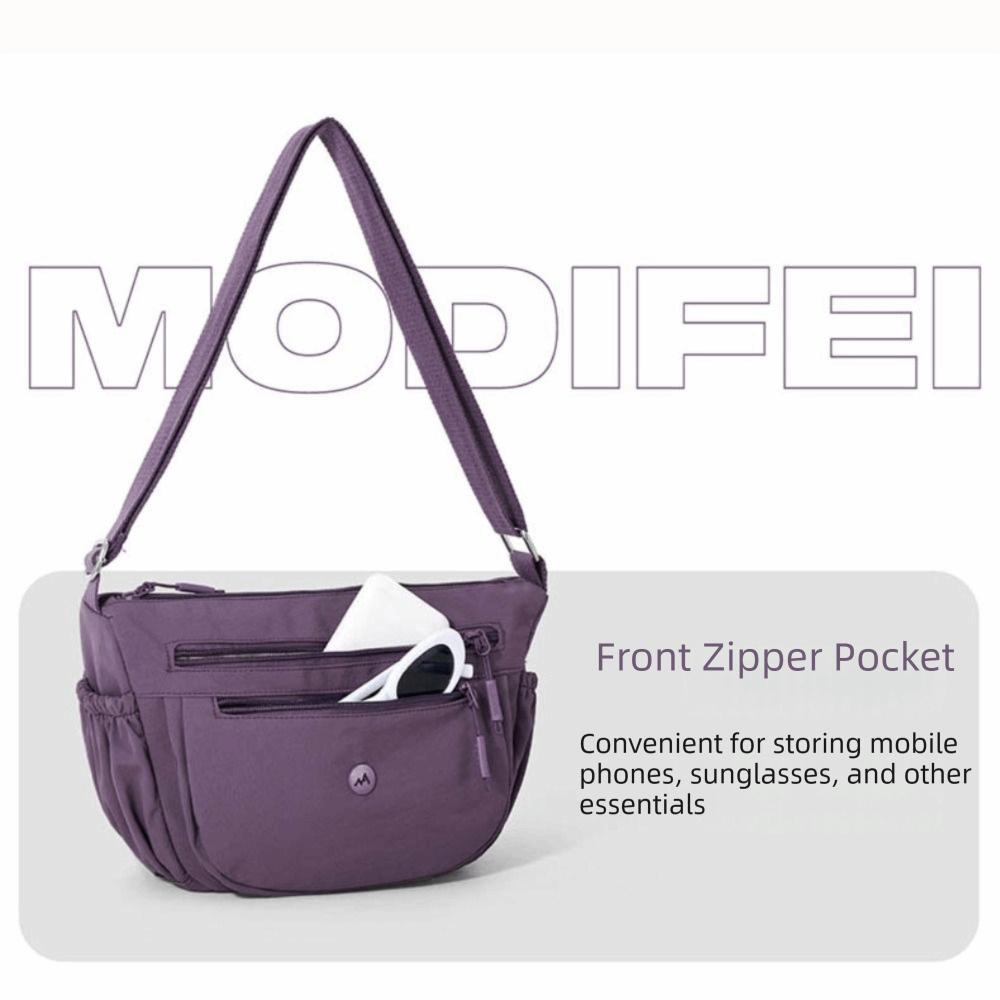 Casual Style Lightweight Dumpling Bag Waterproof Nylon Single Shoulder Bag Versatile Soft Crossbody Bag Daily Use