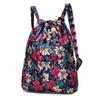 Multifunctional Floral Printed Drawstring Bag Polyester Waterproof Backpacks Fold Sports Travel Bag Teenage Girls