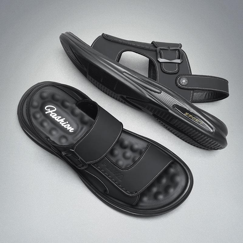 Sandals men's summer men's non-slip casual leather shoes sports driving business slippers men's shoes beach