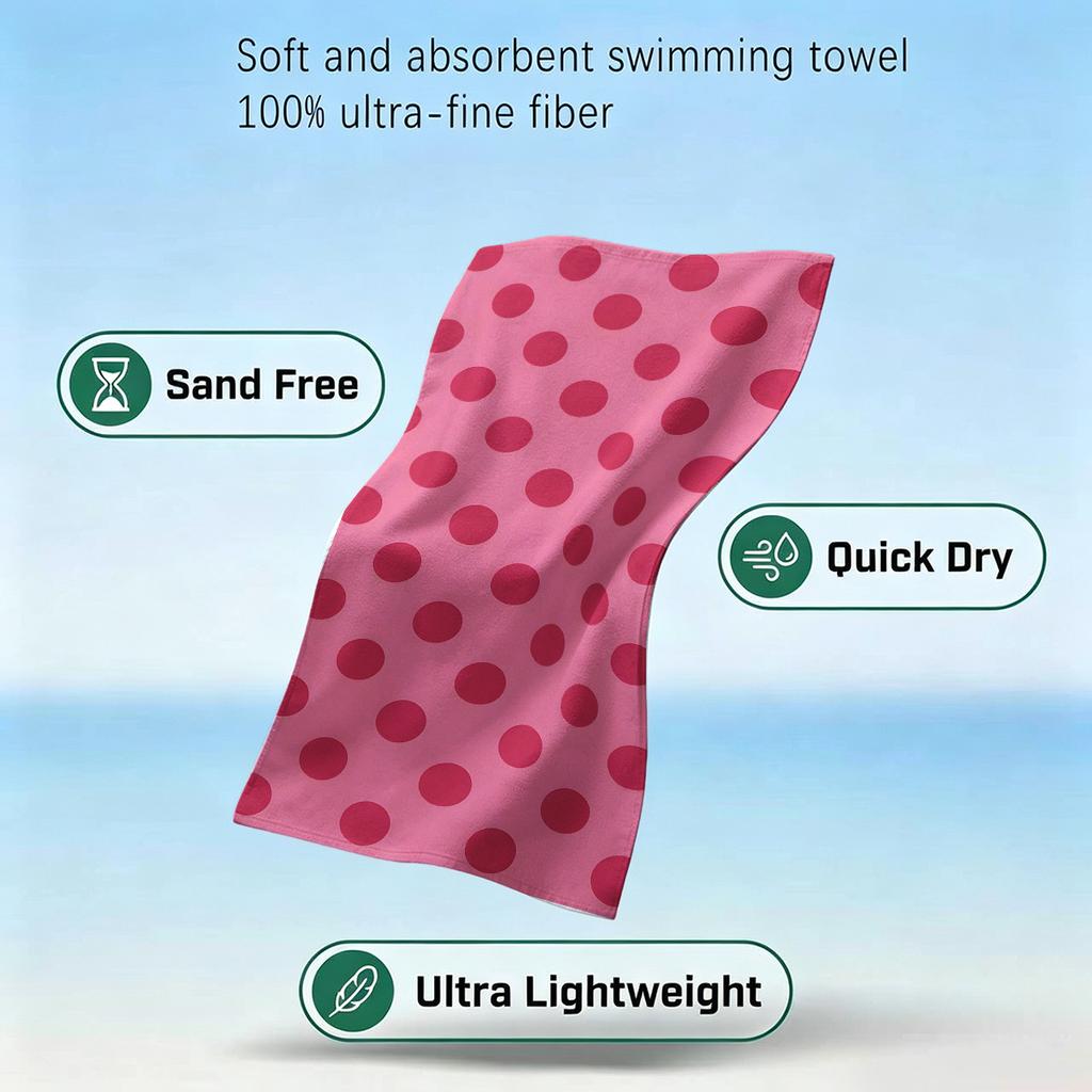 Pink Brush Stripe Beach Towel Sand Free Quick Dry Absorbent Thin Compact Towels for Swimming Pool Camping Beach Accessories