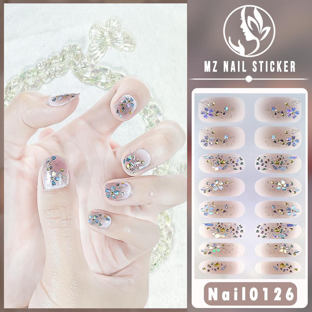 Nail16 Refers To Stereoscopic White Ultra Thin Non-trace Gel Nail Oil Film Popular Color Temperament Sweet Cool Wind Nail Art Sticker