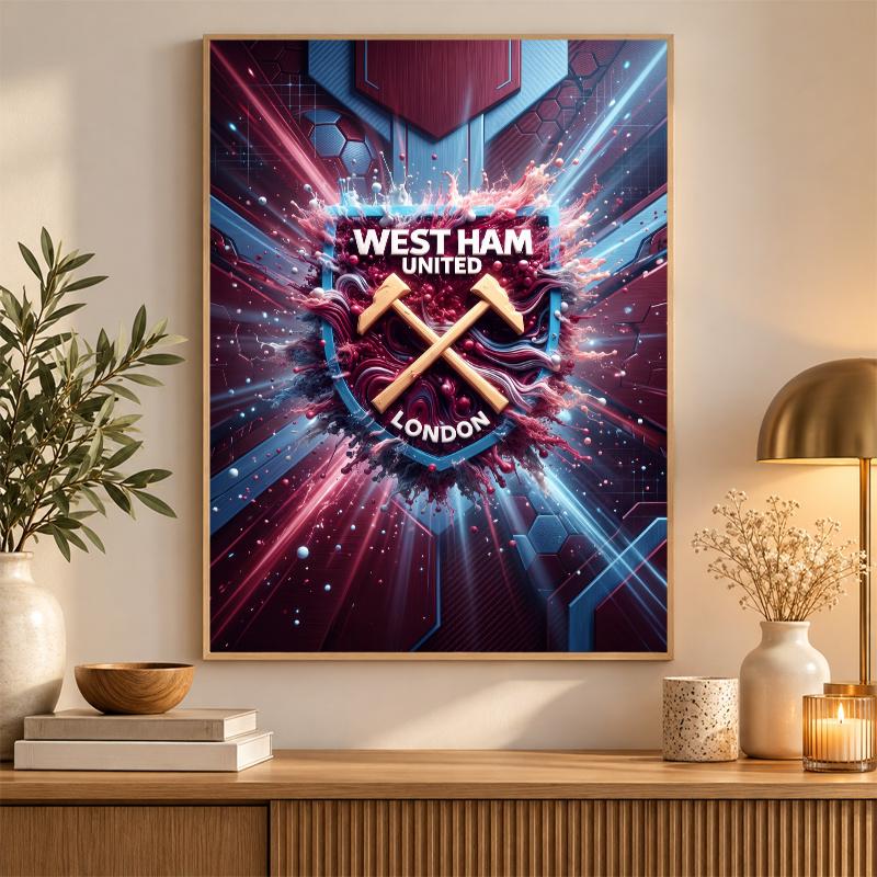 West Ham United Football Diamond Painting Kit 5D Full Drill DIY Diamond Mosaic Wall Art Home Decor