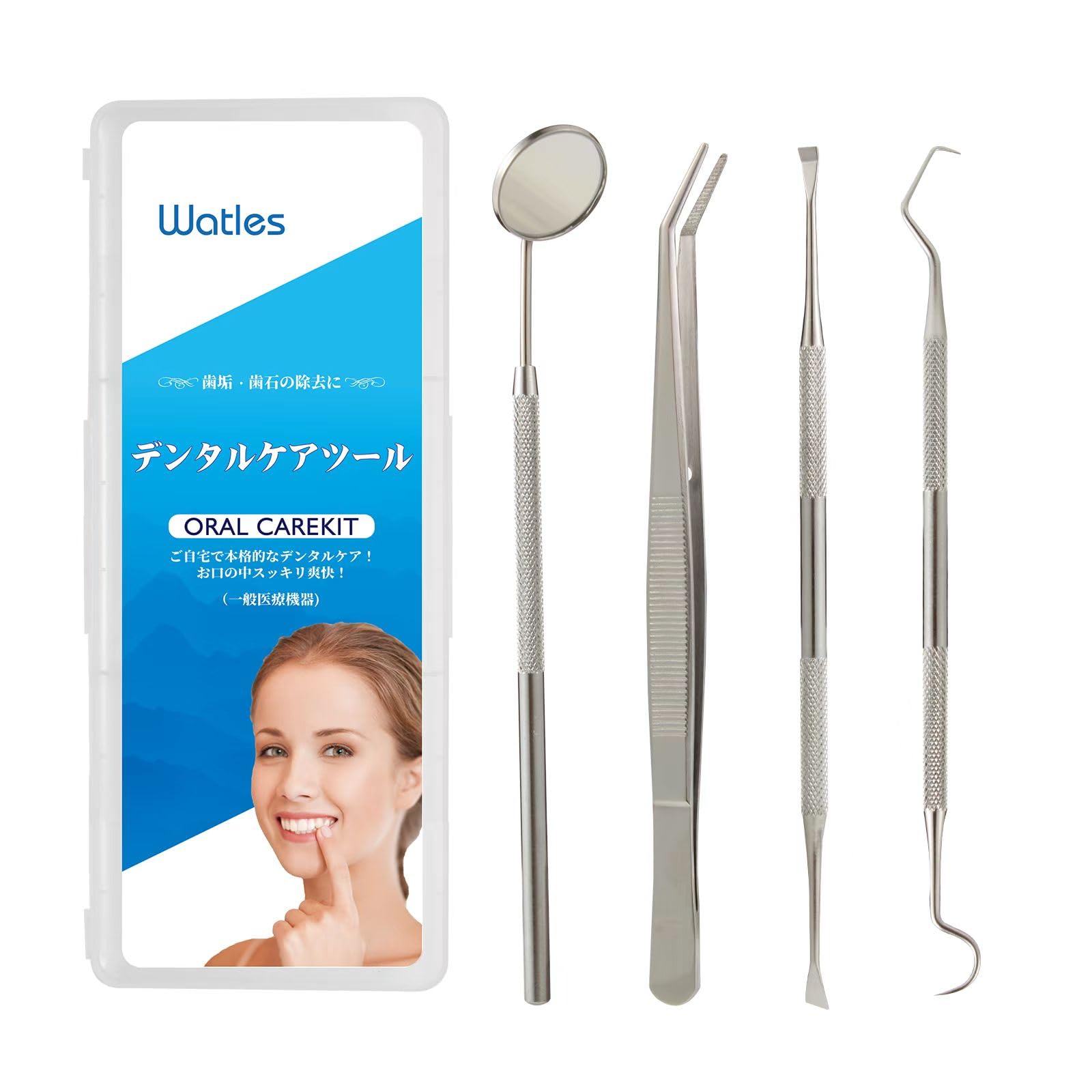 

Watles Tartar Removal Tartar Removal Tartar Removal Dental Tool Set of 4 Kit, Scaler, Tool, белый