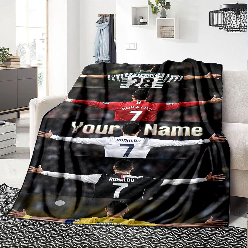 Cristiano Ronaldo (157) Customize Your Name Blanket Throw Customizable Blanket Comfortable Suitable for Bedding Home Decor Chair Couch All-Season Use