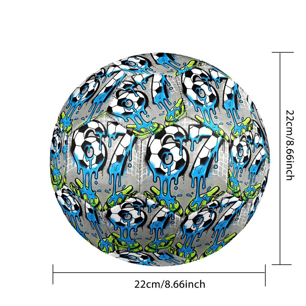 1pc Soccer Street Art Size 5 Soccer Ball Professional Match Training Football Indoor &Outdoor Sports Ball Lightweight Durable c6564