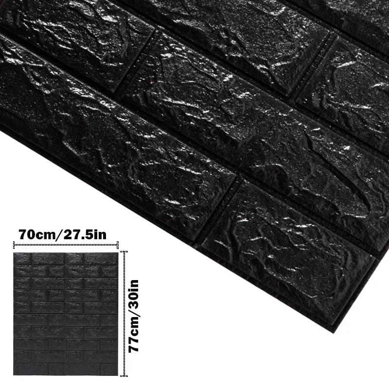 5PCS 3D Self Adhesive Foam Wall Sticker Waterproof  Bedroom Home Decor DIY Imitation Brick Wallpaper for Living Room Decoration