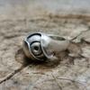 Retro Ghost Eye Ring Punk Gothic Adjustable Open Ring For Men Silver Plated Copper  Art Accessories Creative Unisex Gift