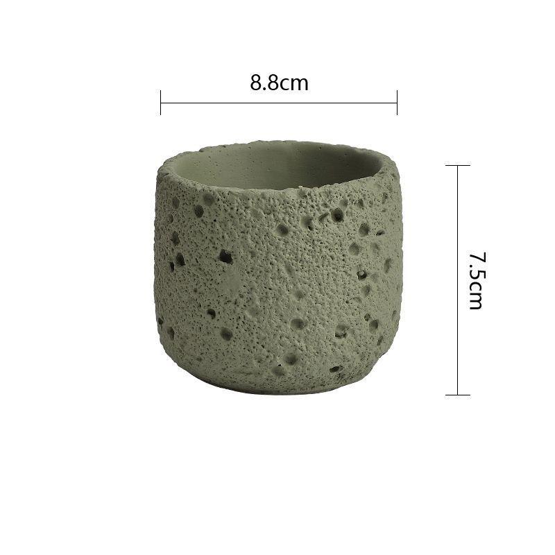 Nordic Cement Flower Pot - Creative Volcanic Rock Design, Breathable Indoor Succulent and Green Plant Planter.