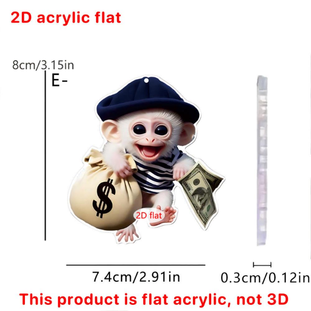 

Новые акриловые 2D плоские очки милая обезьянка подвеска для автомобиля зеркало заднего вида автомобиль рюкзак маленькая подвеска